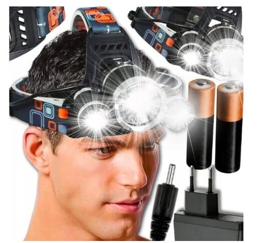 Pakraunamas galvos žibintuvėlis, prožektorius